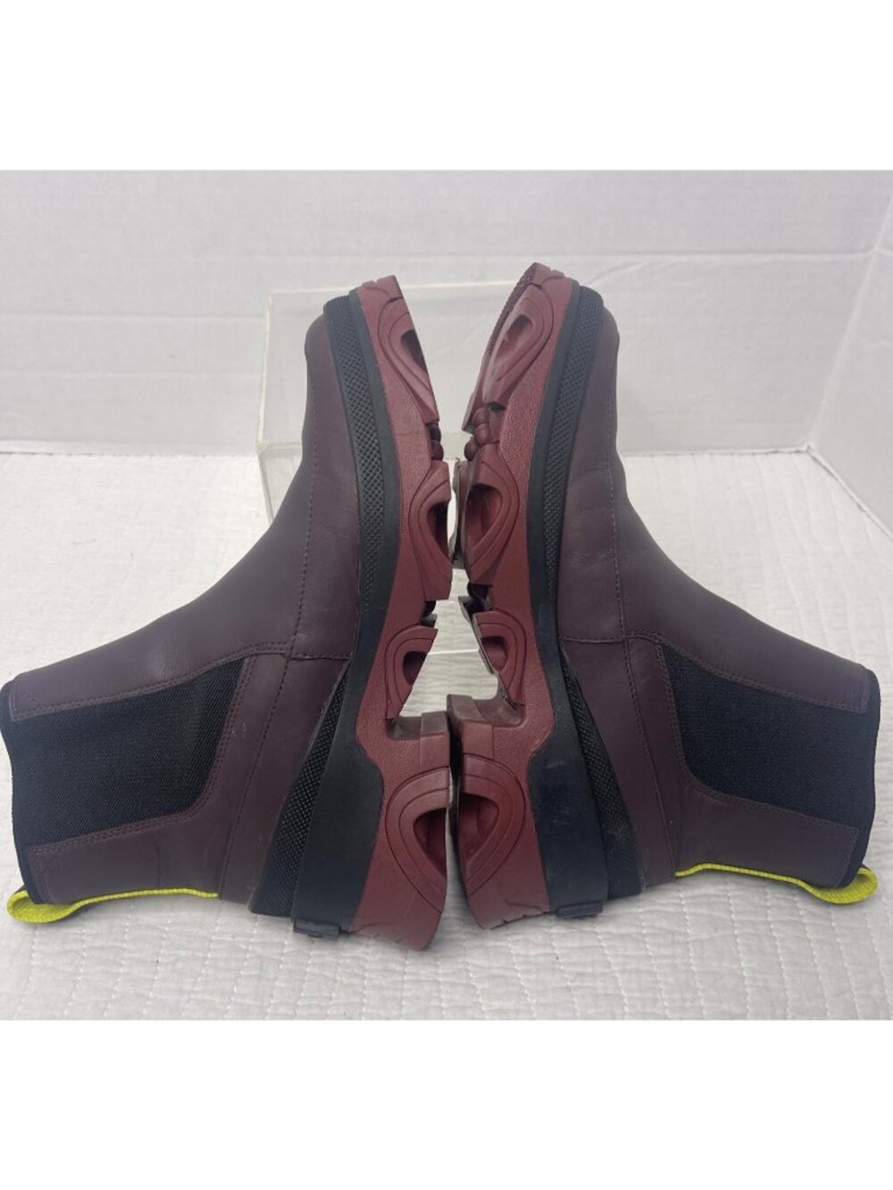 Sorel Womens Brex Chelsea Leather Ankle Booties 8 Maroon Brown Black Pull-On - Picture 5 of 10